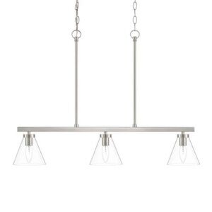 Hampton Bay Myles 3-Light Island Pendant Light Brushed Nickel 1012653527 NEW